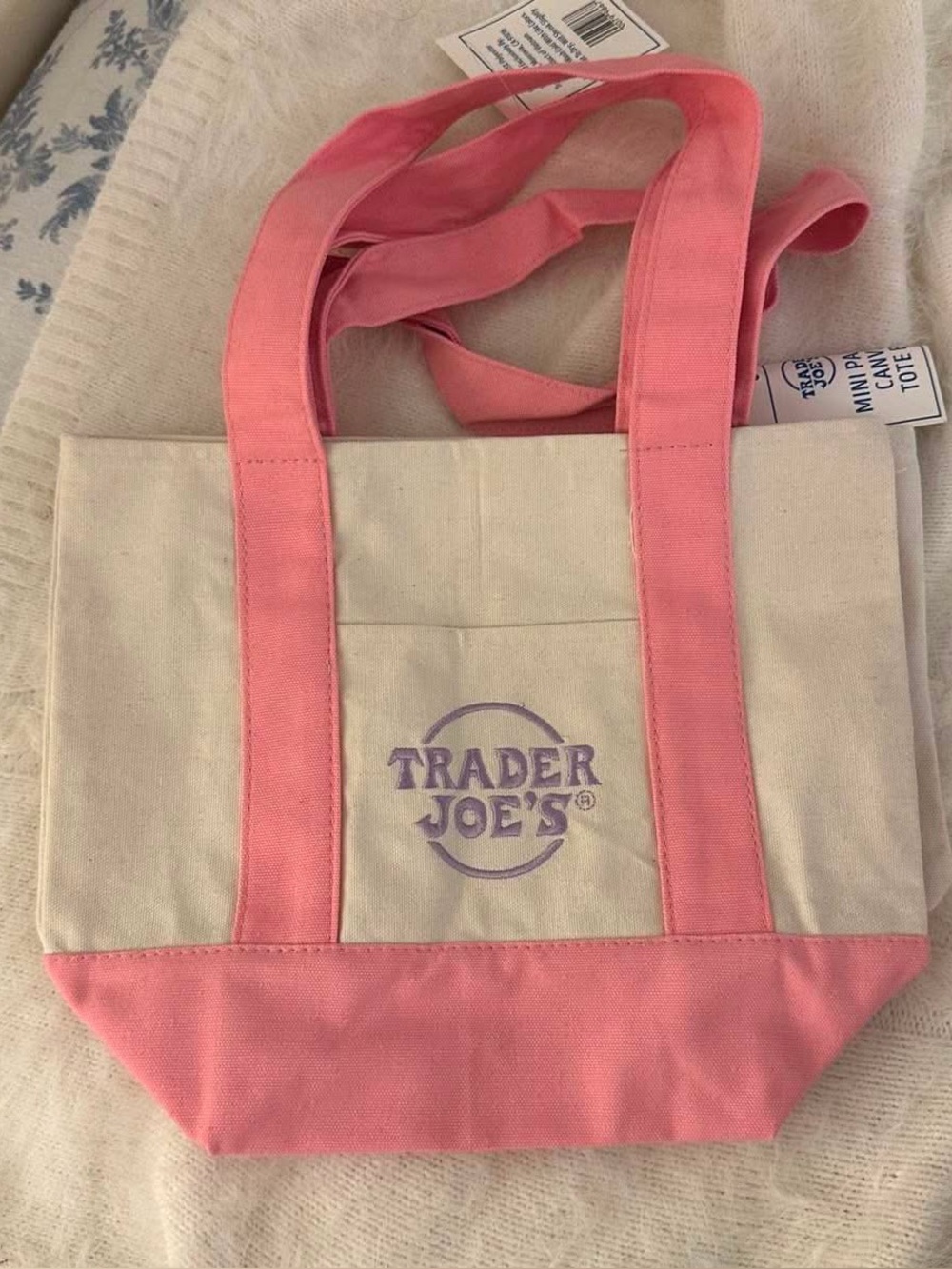Trader Joe’s Striped Mini Canvas Tote Bag